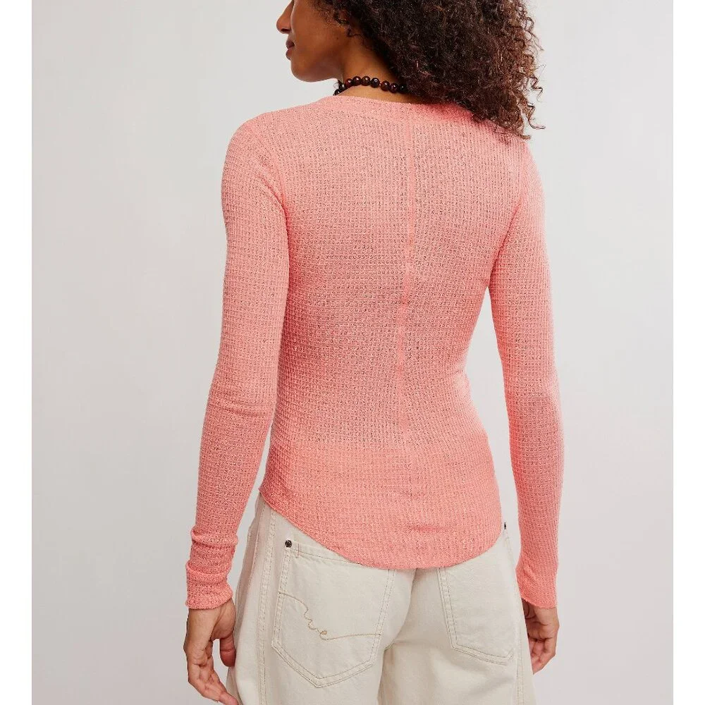 FREE PEOPLE Going Places Cardi / Coral Crimson - Picture 3 of 6